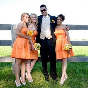 David’s bridal strapless dress